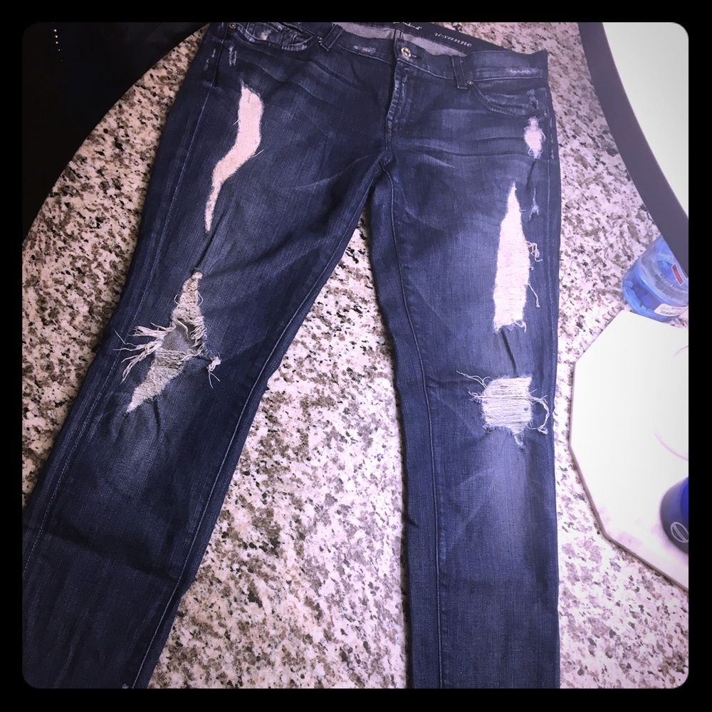 7 For All Mankind 'Roxanne' distressed skinny Sz30